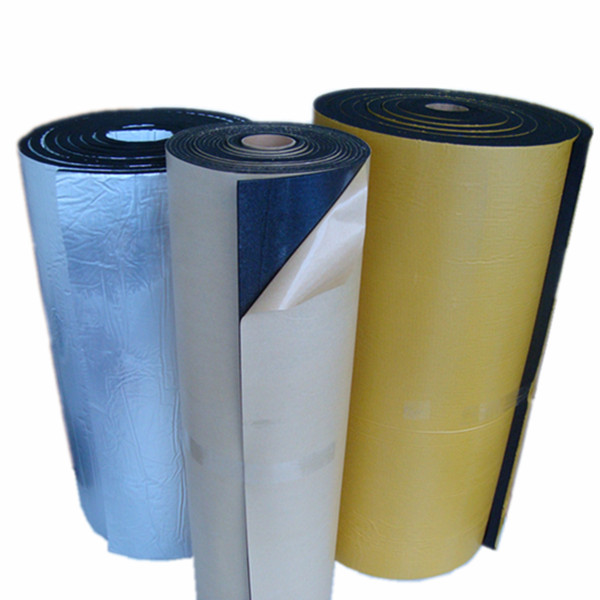 Rubber and plastic self-adhesive foam rolling material
