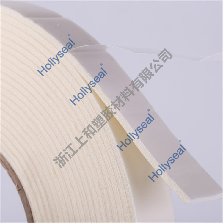 Hollyseal®白色PVC密封胶带表层PET透明膜 厚度1mm~25mm，密度110kg/m³~500kg/ m³