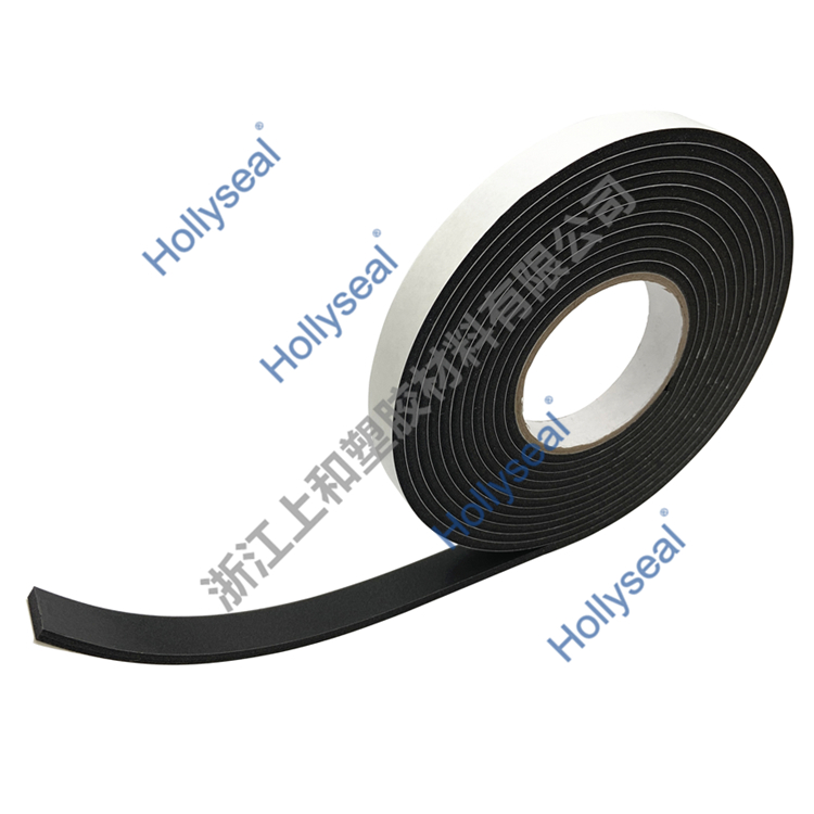 Hollyseal®PVC软质黑色单面门窗密封条 厚度1mm~25mm，密度110kg/m³~500kg/ m³